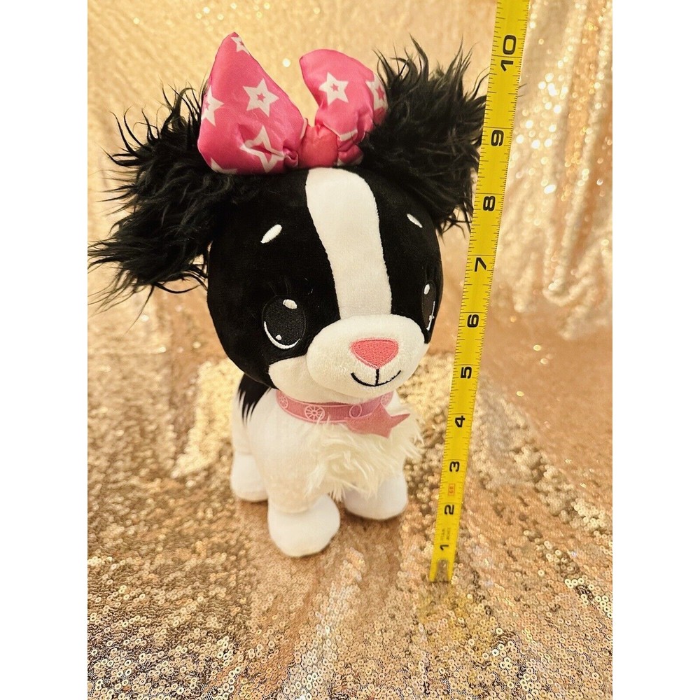Wish Me Puppy Plush Cavalier Dog Black White Lights Up Electronic Toy